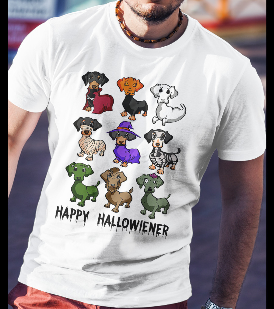 Happy Hallowiener Dachshund Costume Fun Halloween Dogs T-Shirt