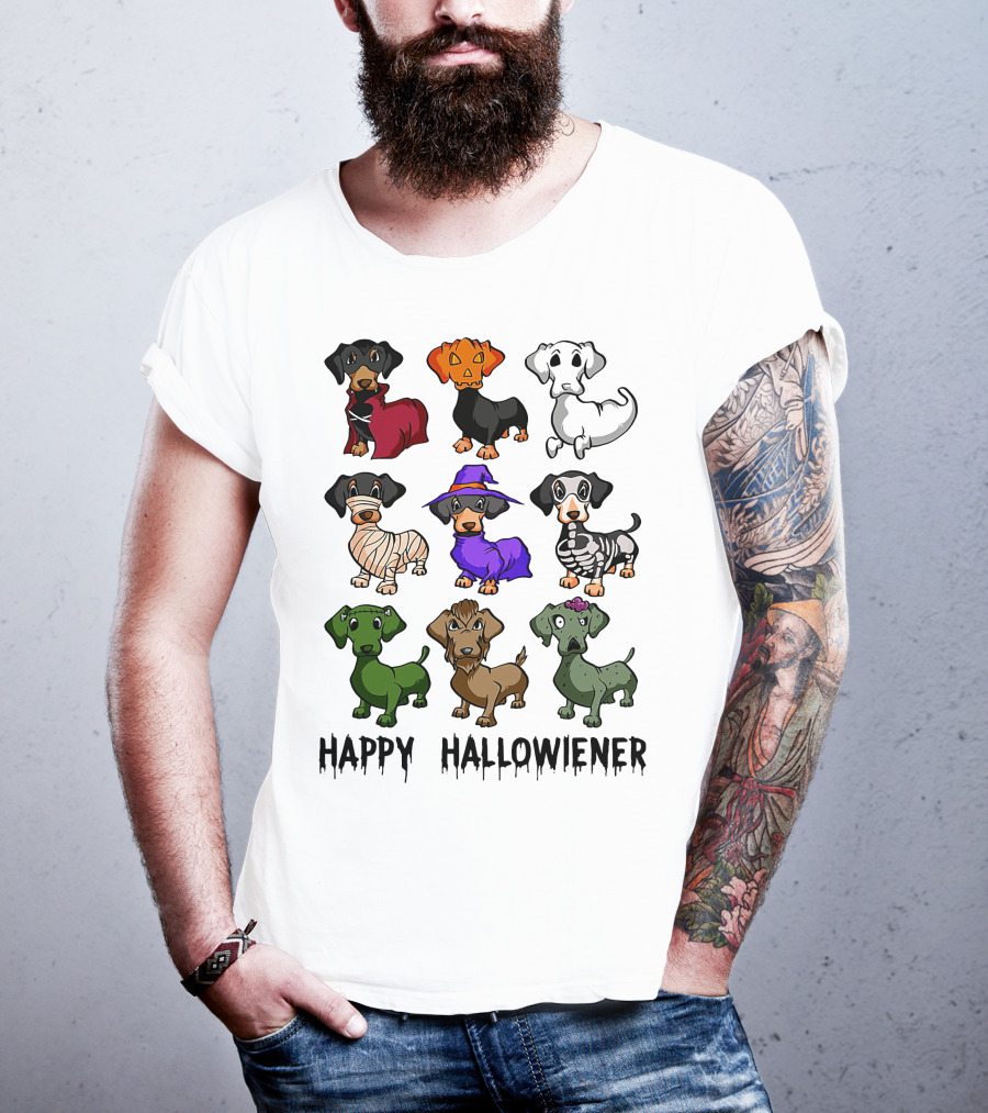 Happy Hallowiener Dachshund Costume Fun Halloween Dogs T-Shirt