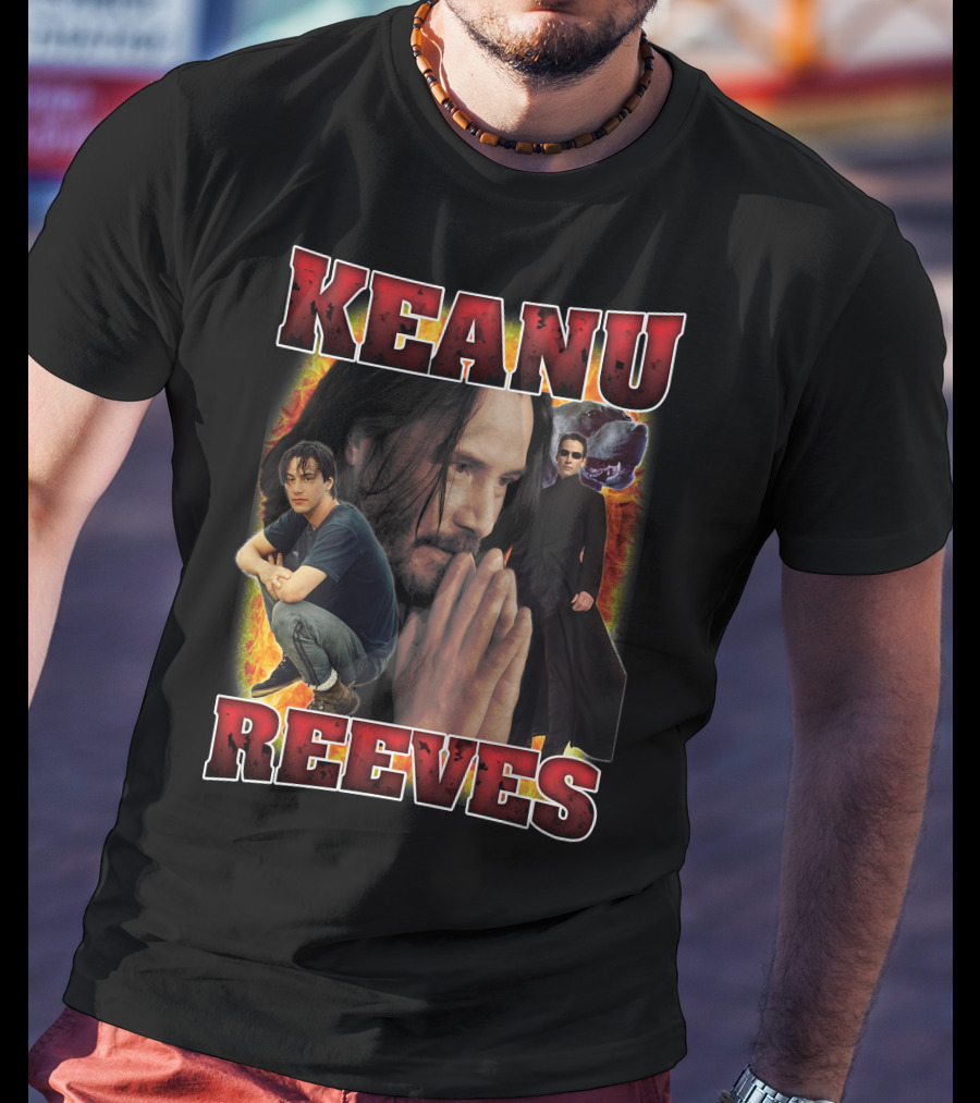 KEANU REEVES Collage With Iconic Movie Roles T-Shirt