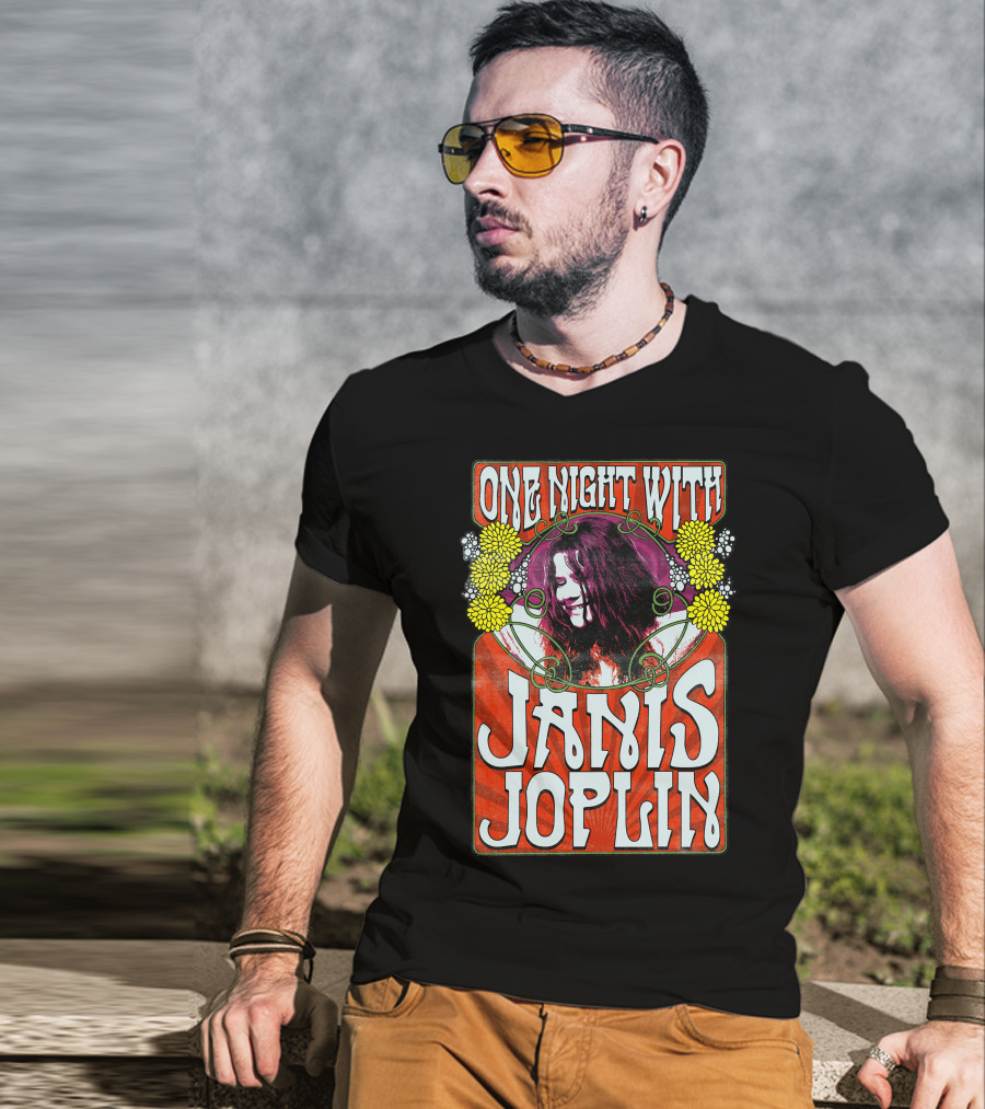 One Night With Janis Joplin Psychedelic Floral Burst T-Shirt