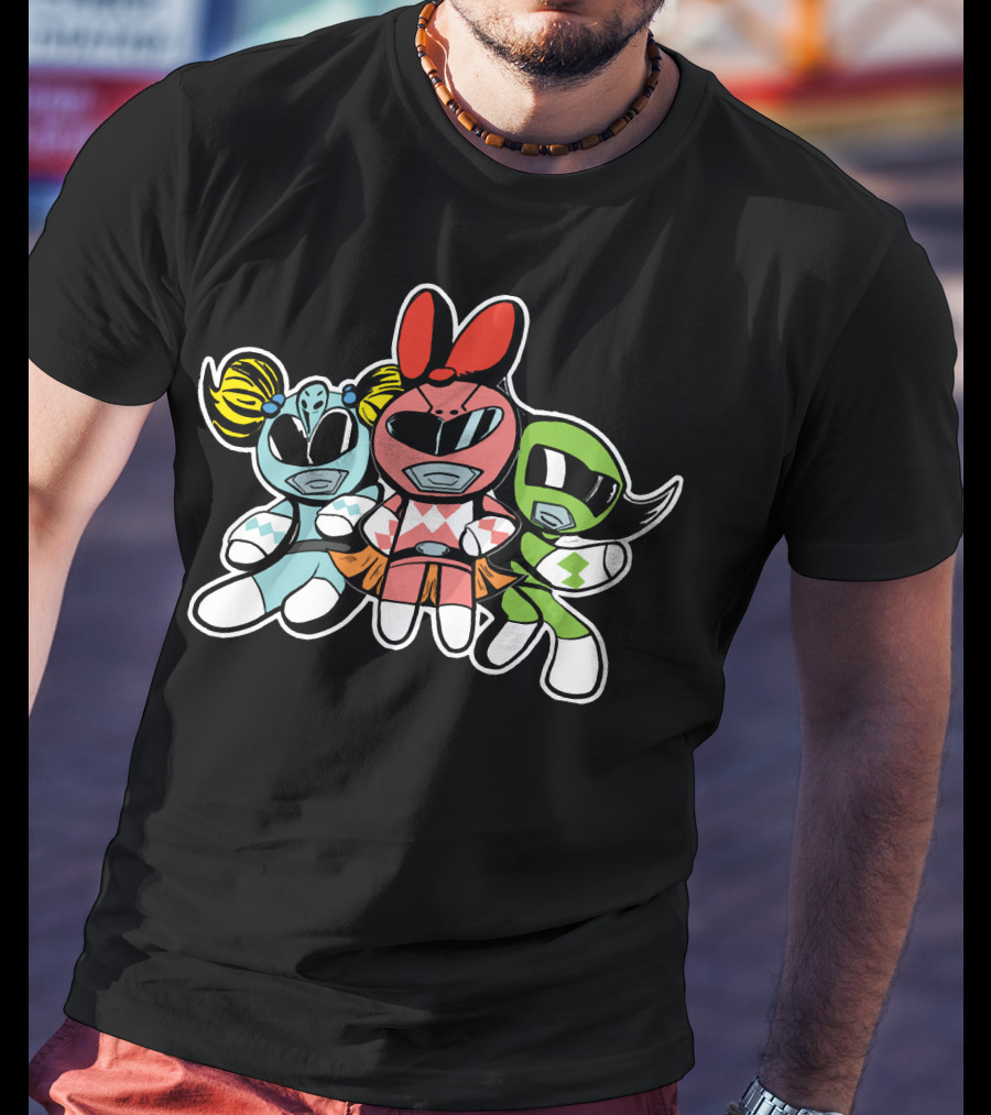 Powerpuff Girls Mighty Morphin Crossover Ranger Girls T-Shirt