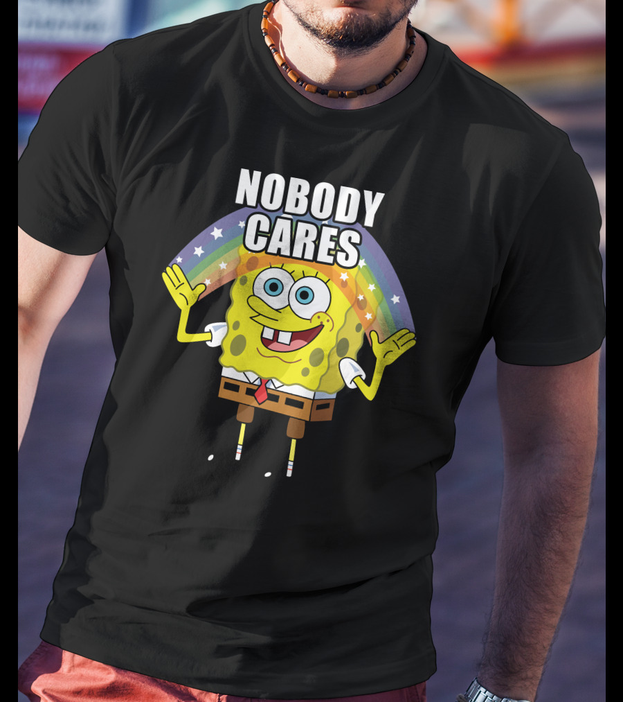 Spongebob Rainbow Nobody Cares T-Shirt