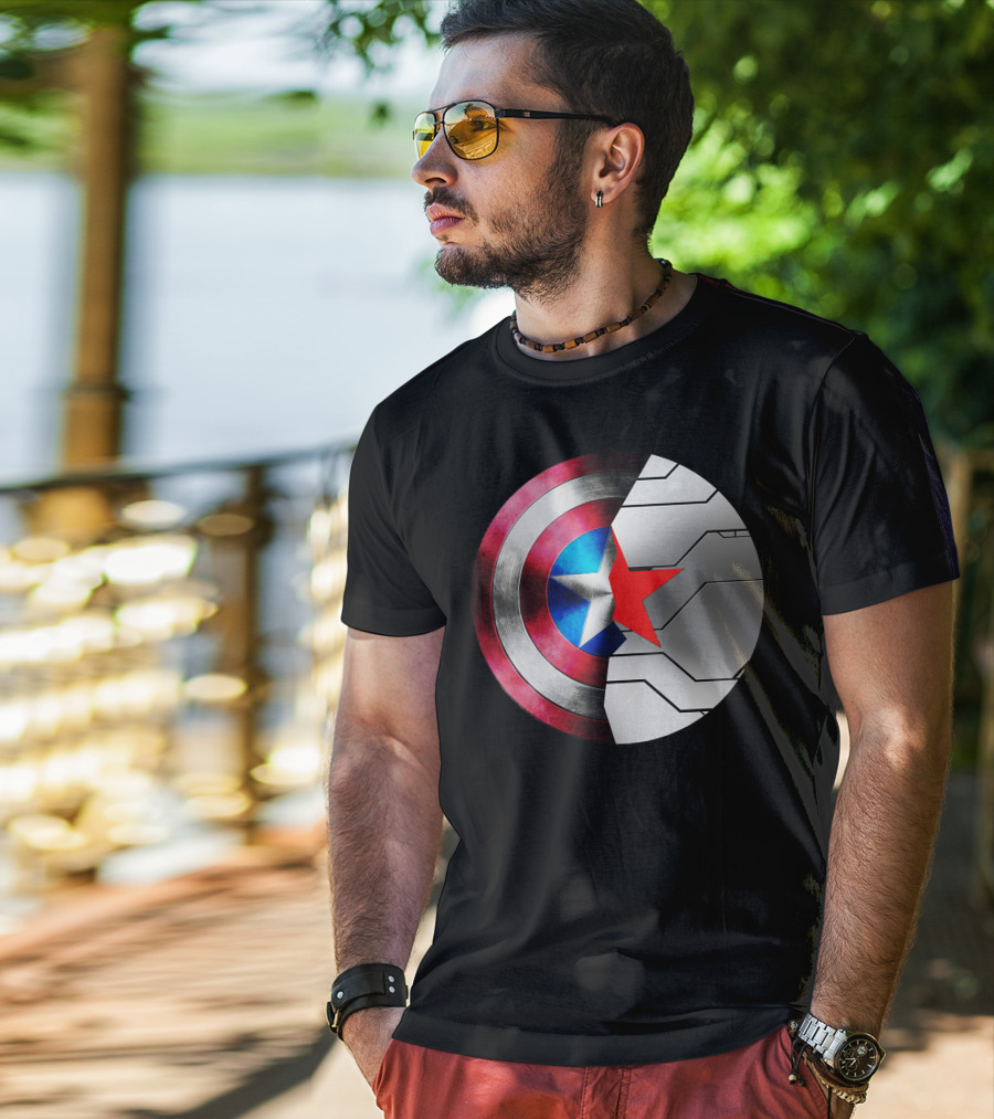 Captain America Winter Soldier Shield Buck Rogers Star T-Shirt