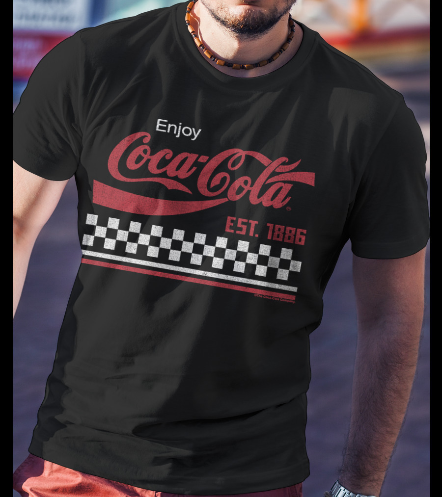 Enjoy Coca Cola Est. 1886 Checkerboard T-Shirt