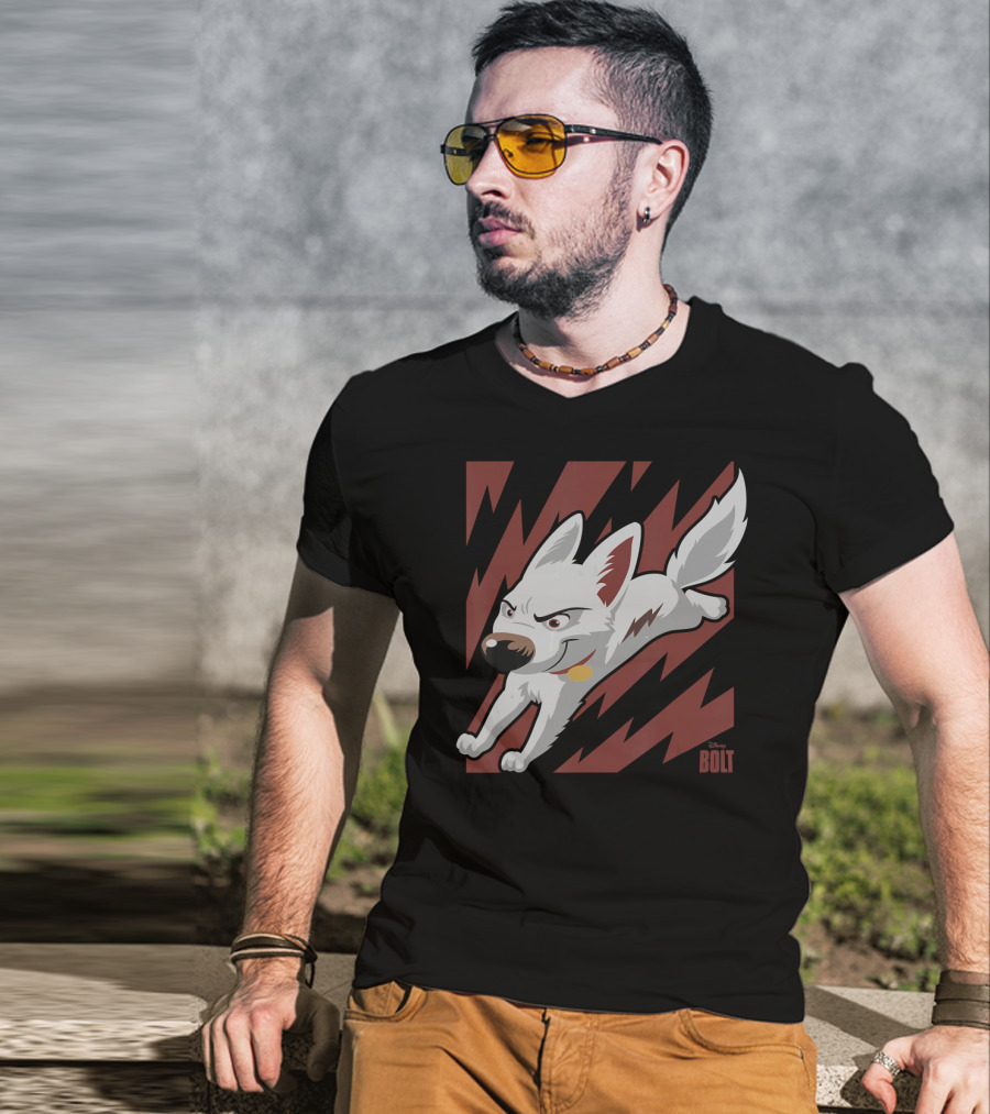 Disney Bolt The Super Dog Lightning Action Adventure T-Shirt