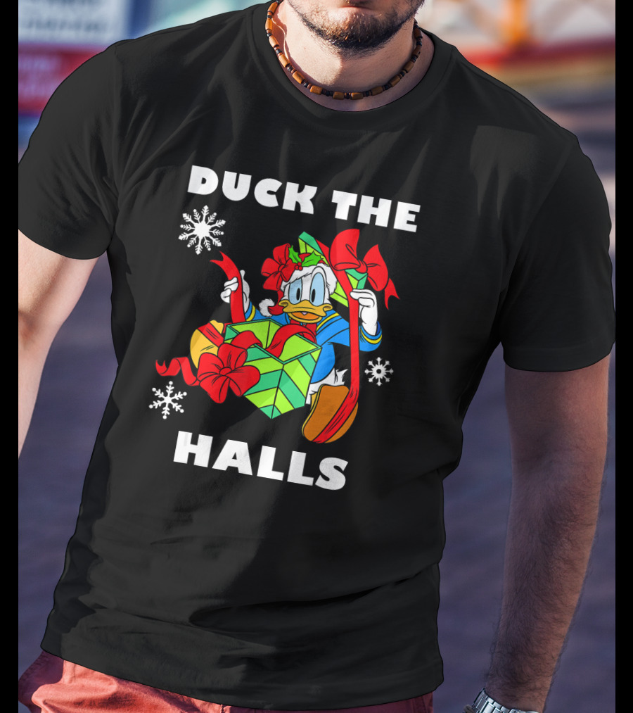 Disney Donald Duck The Halls Christmas Gift Box Holiday T-Shirt