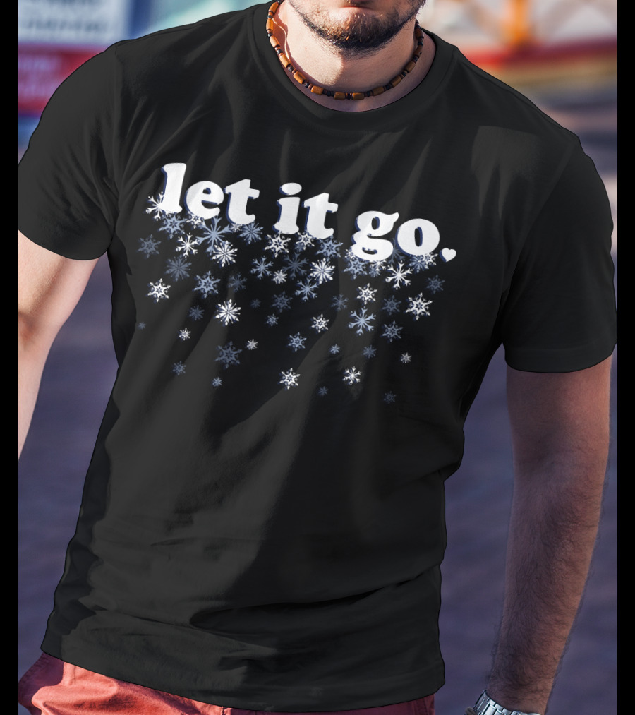 Let It Go Snowfall Text Disney Frozen T-Shirt