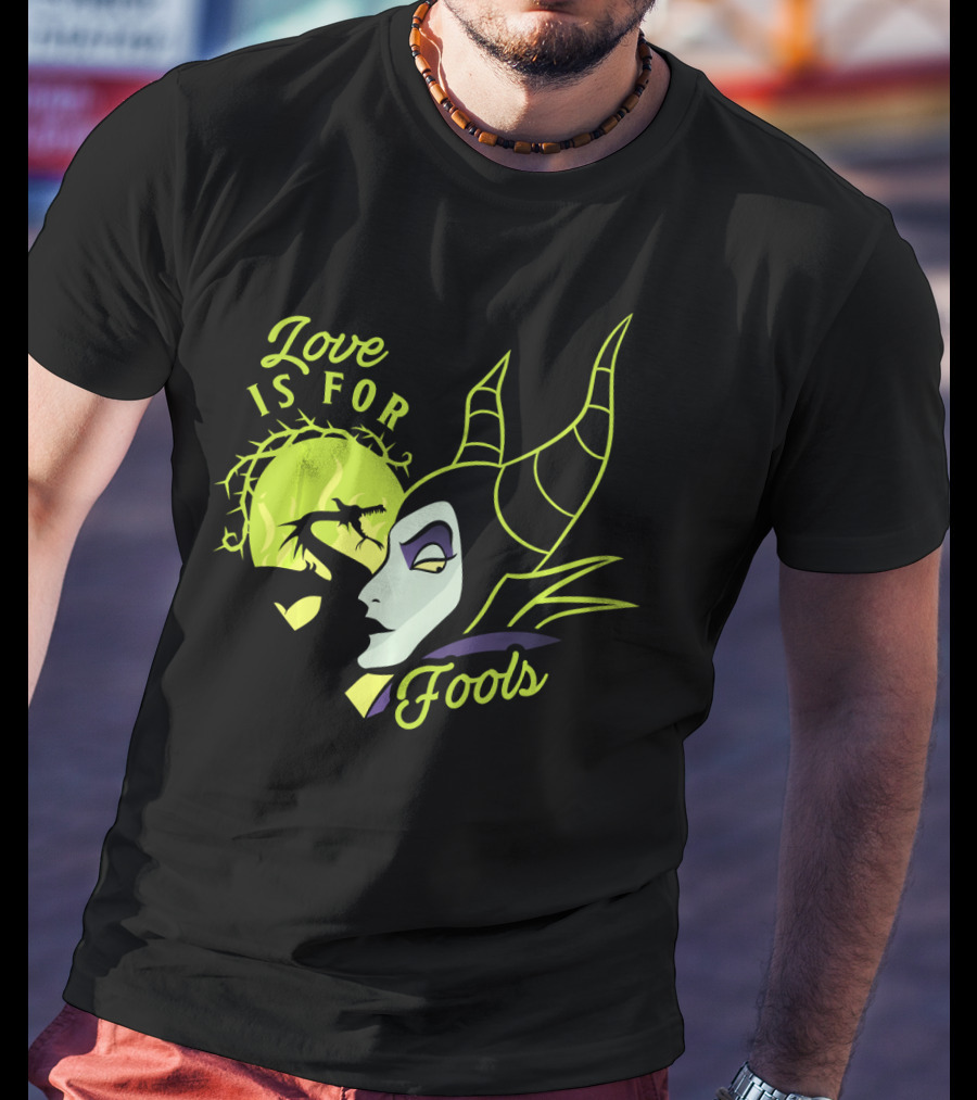 Disney Villains Valentine's Day Maleficent Love Is For Fools Thorns Moon Horns T-Shirt