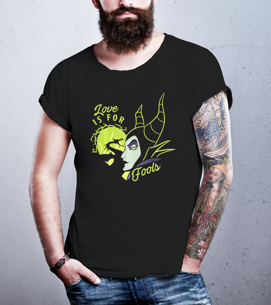 Disney Villains Valentine's Day Maleficent Love Is For Fools Thorns Moon Horns T-Shirt