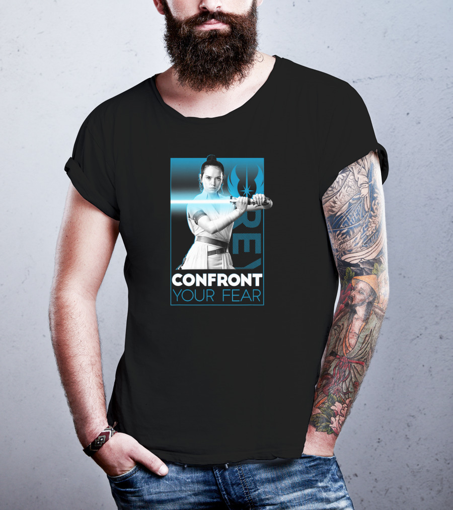 Star Wars The Rise Of Skywalker Rey Confront Your Fear Jedi T-Shirt