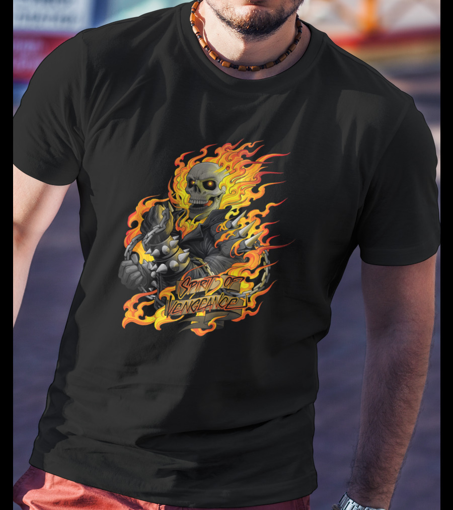 Ghost Rider Marvel Spirit Of Vengeance Flaming Skull T-Shirt