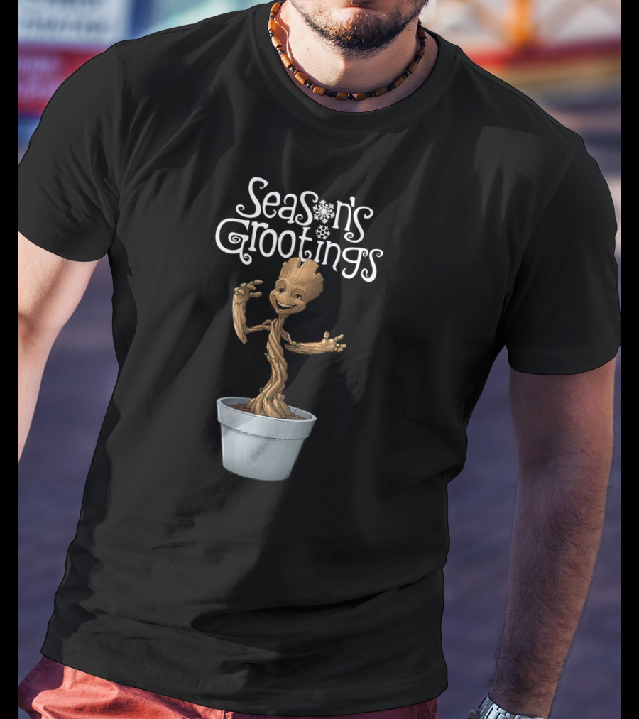 Marvel Groot Season's Grootings Holiday Season Greetings Christmas T-Shirt
