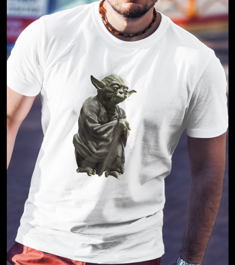 Star Wars Yoda Wise Jedi Master Crouching With Cane T-Shirt
