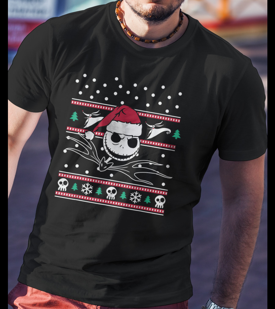 Disney Nightmare Before Christmas Jack Skellington Santa Ugly Christmas T-Shirt