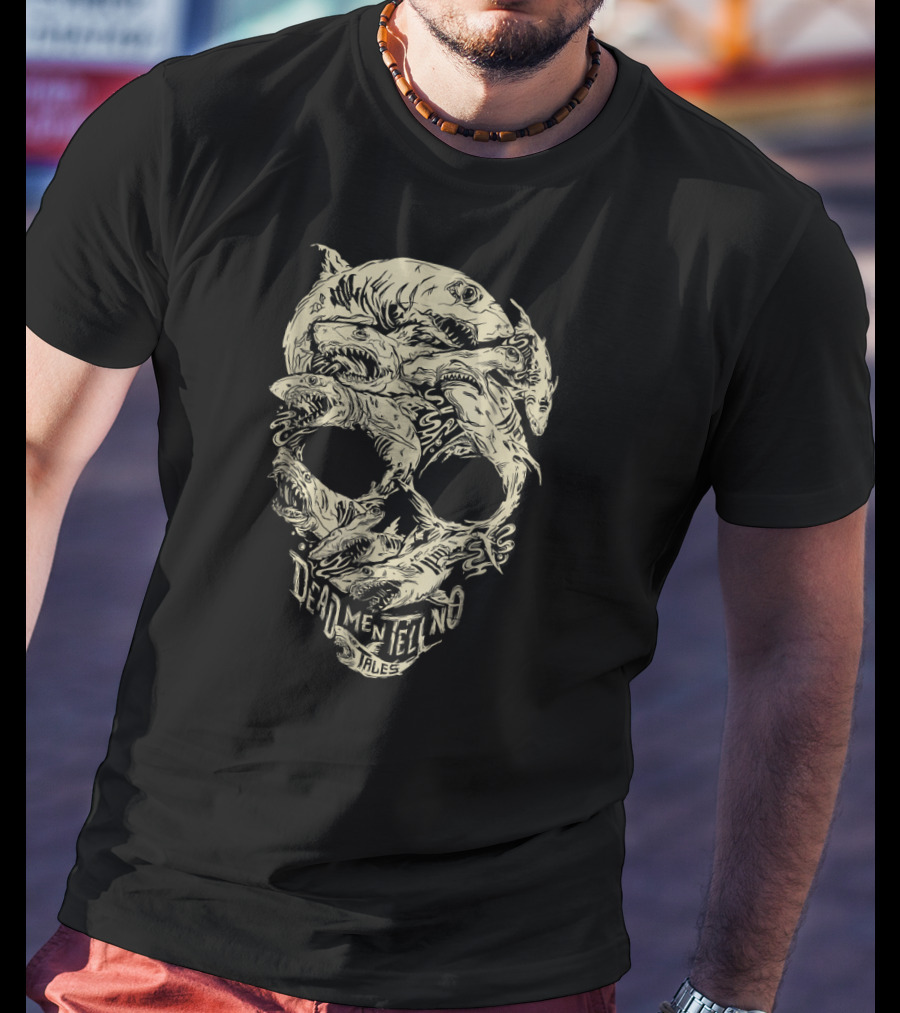 Dead Men Tell No Tales Disney Pirates Shark Skull T-Shirt