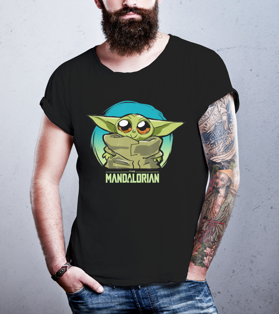 Star Wars The Mandalorian The Child Cute Blue Hue Baby Yoda Grogu T-Shirt