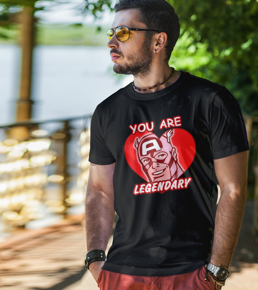 Marvel Valentine's Day Captain America You Are Legendary Avengers T-Shirt