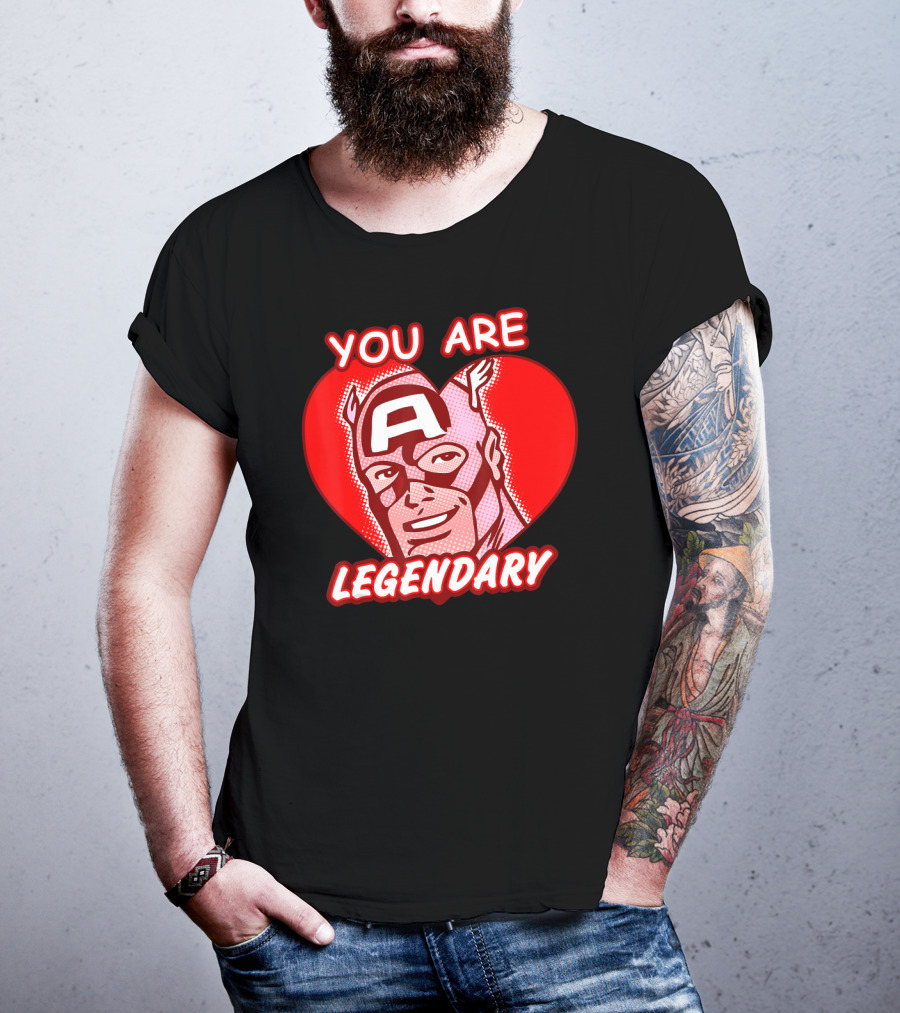 Marvel Valentine's Day Captain America You Are Legendary Avengers T-Shirt