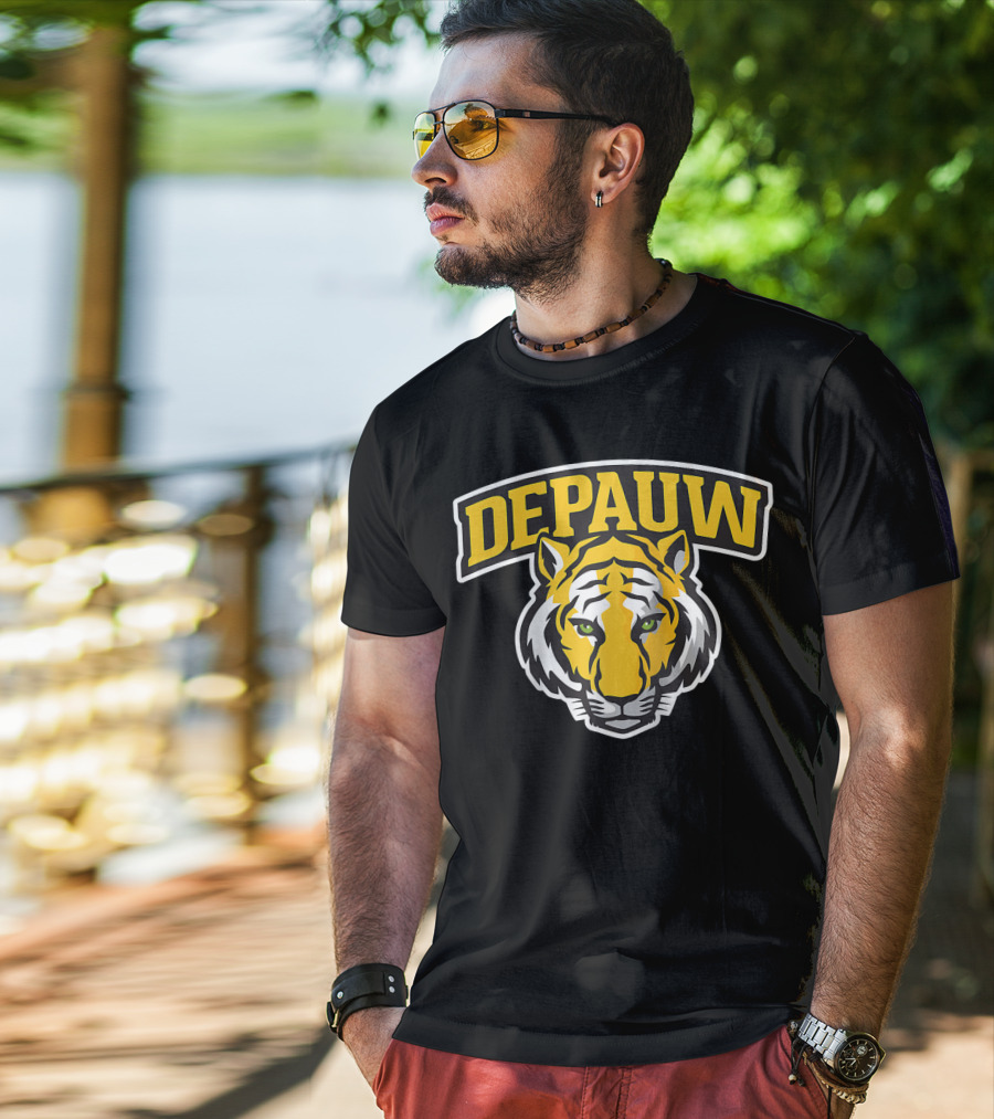 DePauw University Tigers NCAA PPDEPA15 Raglan Baseball T-Shirt