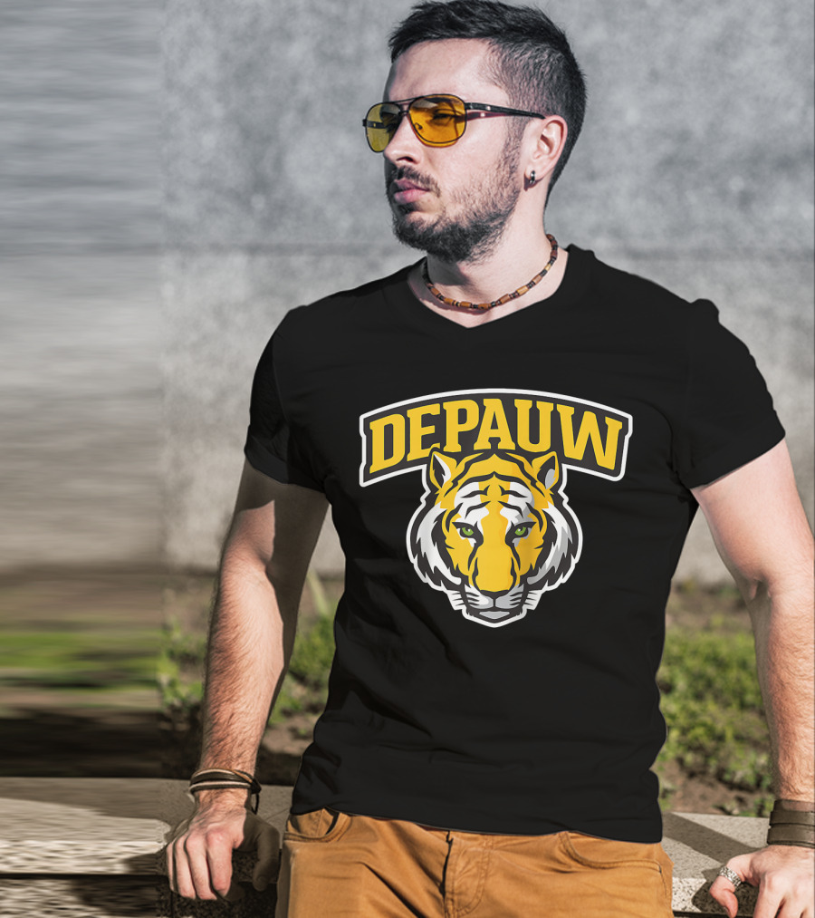 DePauw University Tigers NCAA PPDEPA15 Raglan Baseball T-Shirt