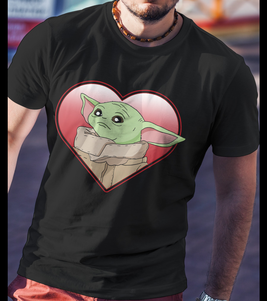 Star Wars The Mandalorian The Child Valentine Heart Grogu T-Shirt