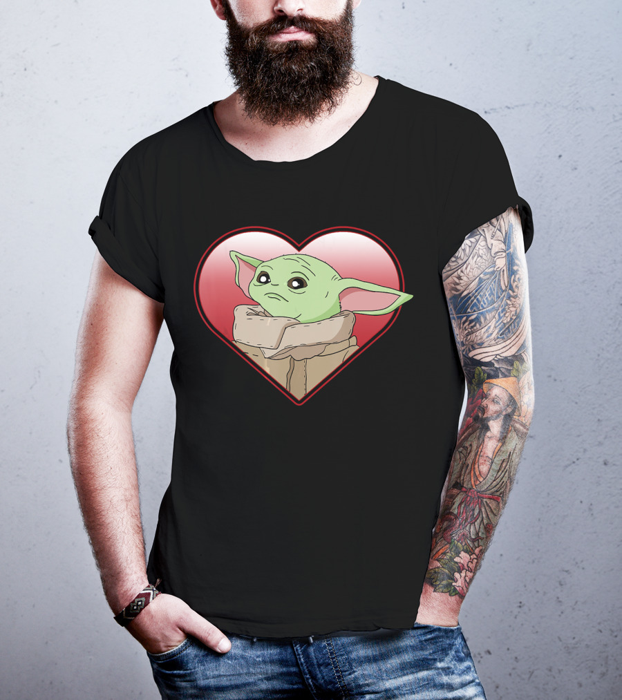 Star Wars The Mandalorian The Child Valentine Heart Grogu T-Shirt