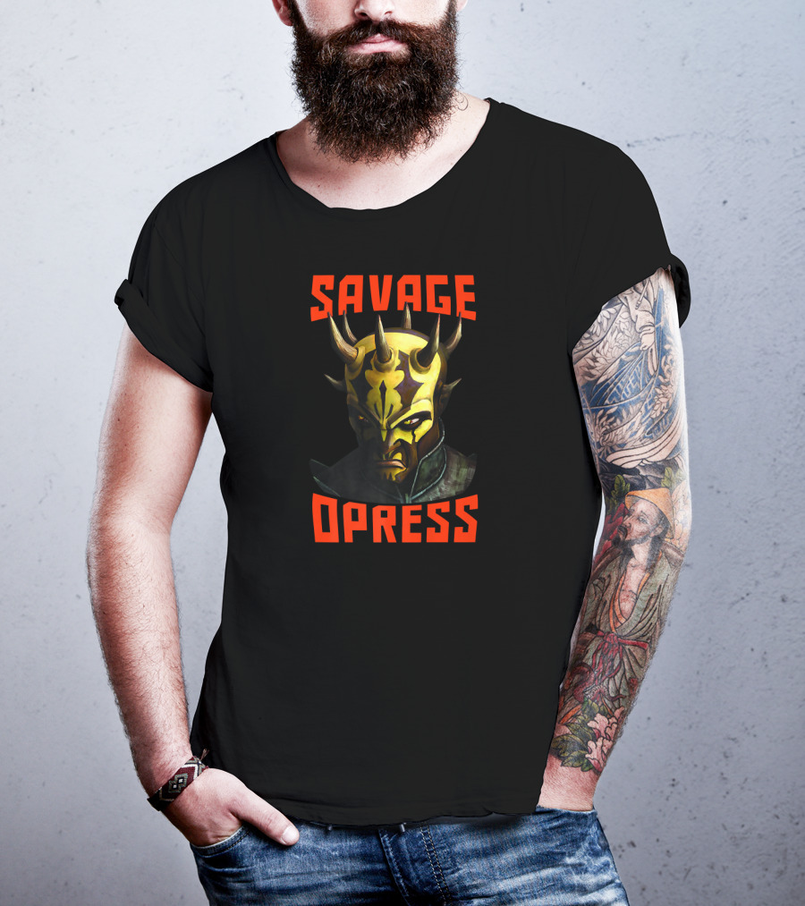 Star Wars The Clone Wars Savage Opress Big Face Text T-Shirt