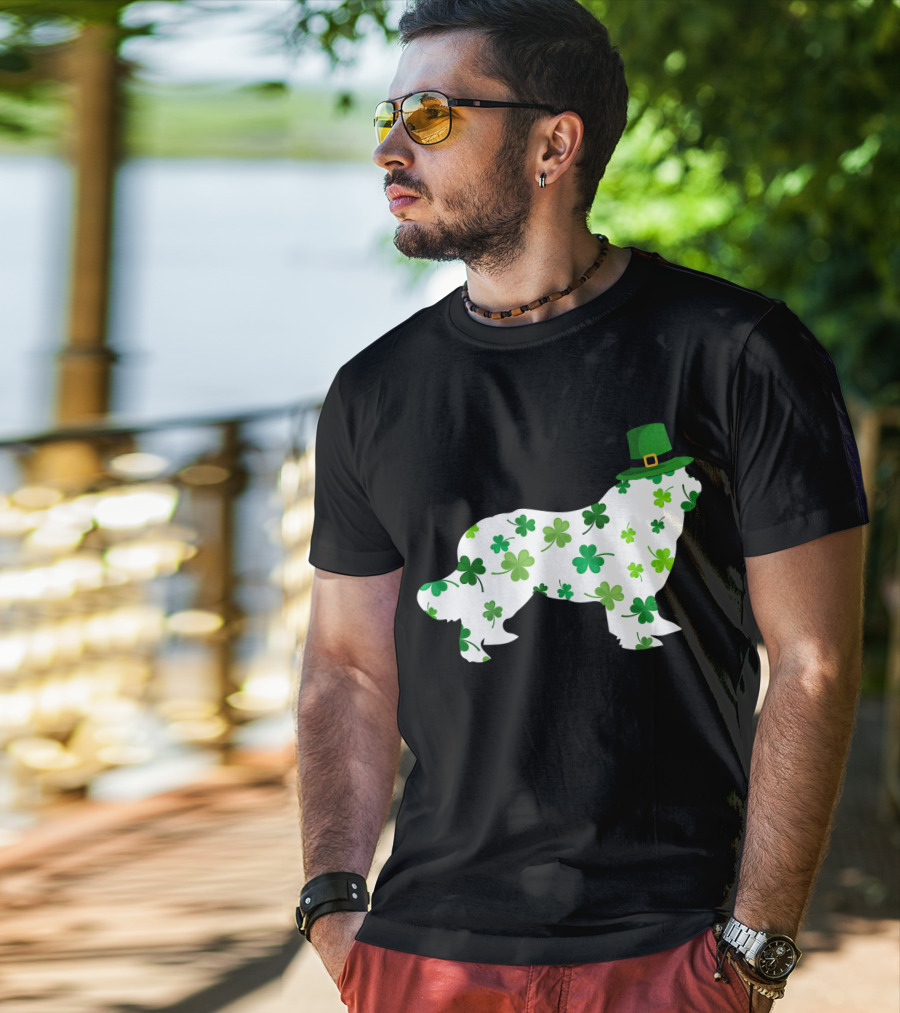 Dog Dad Dog Mom Patrick's Day Shamrock Newfoundland T-Shirt