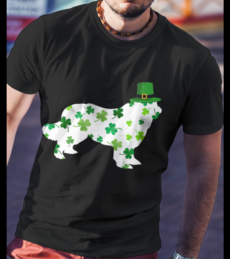 Dog Dad Dog Mom Patrick's Day Shamrock Newfoundland T-Shirt