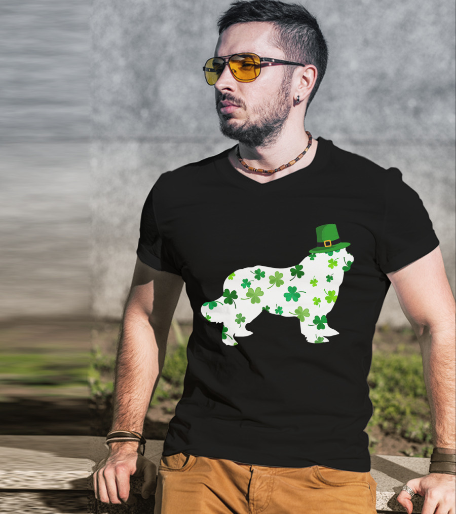 Dog Dad Dog Mom Patrick's Day Shamrock Newfoundland T-Shirt