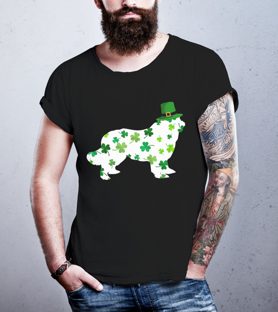 Dog Dad Dog Mom Patrick's Day Shamrock Newfoundland T-Shirt