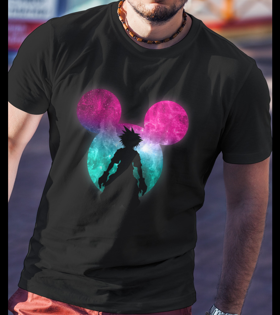 Disney Kingdom Hearts Galactic Mickey Mouse Silhouette Sora T-Shirt