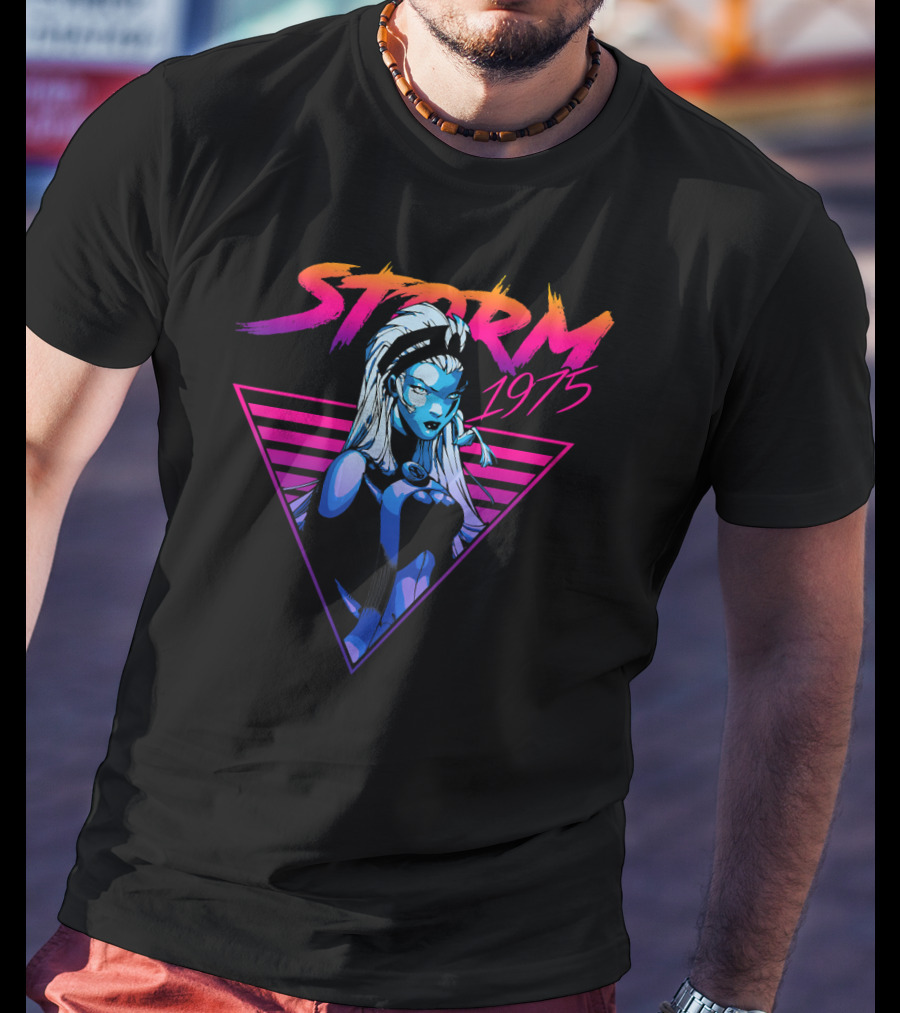 Marvel X Men Storm 1975 80's Triangle Gradient T-Shirt
