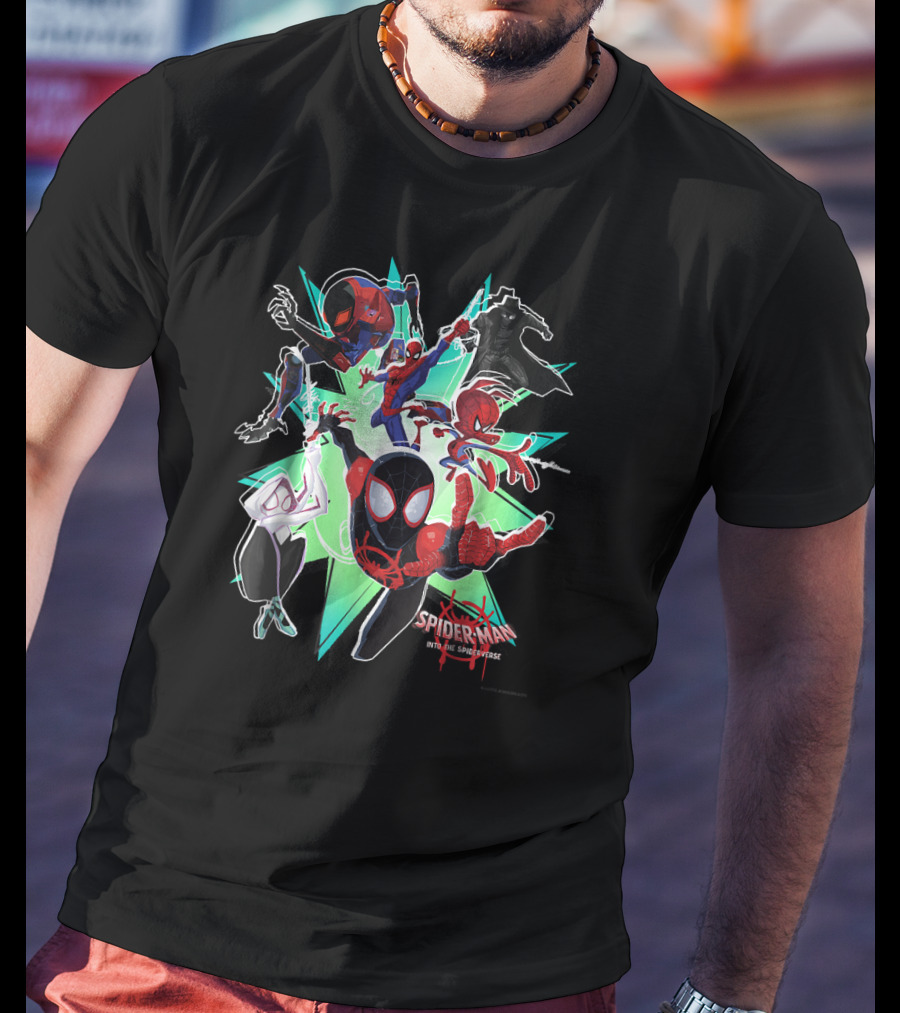 Marvel Spider-Man Into The Spider-Verse Action Group T-Shirt