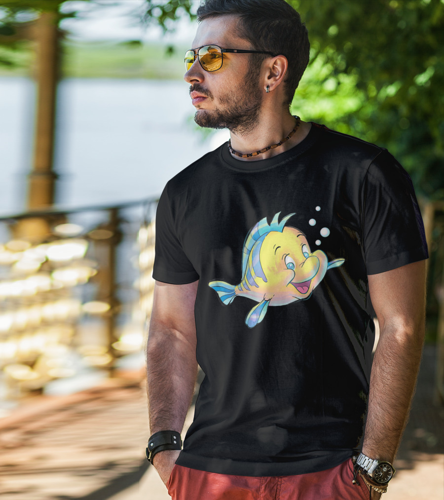 Disney The Little Mermaid Flounder And Bubbles T-Shirt