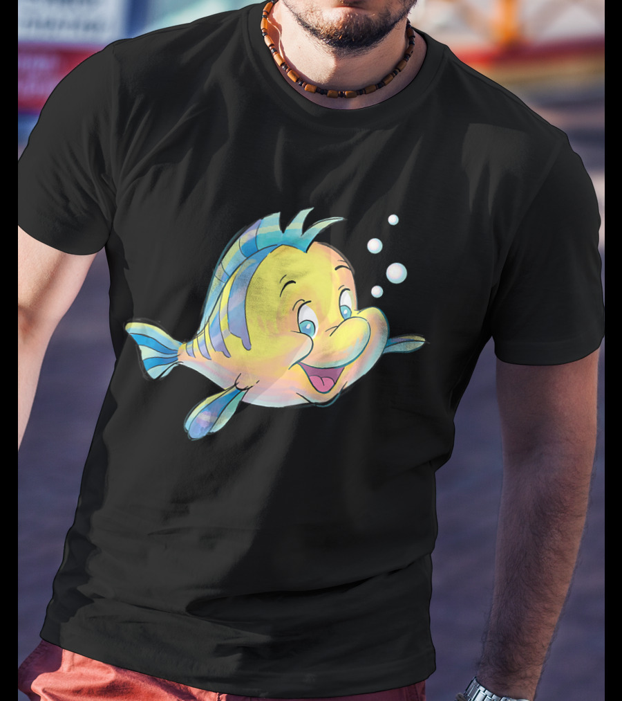 Disney The Little Mermaid Flounder And Bubbles T-Shirt
