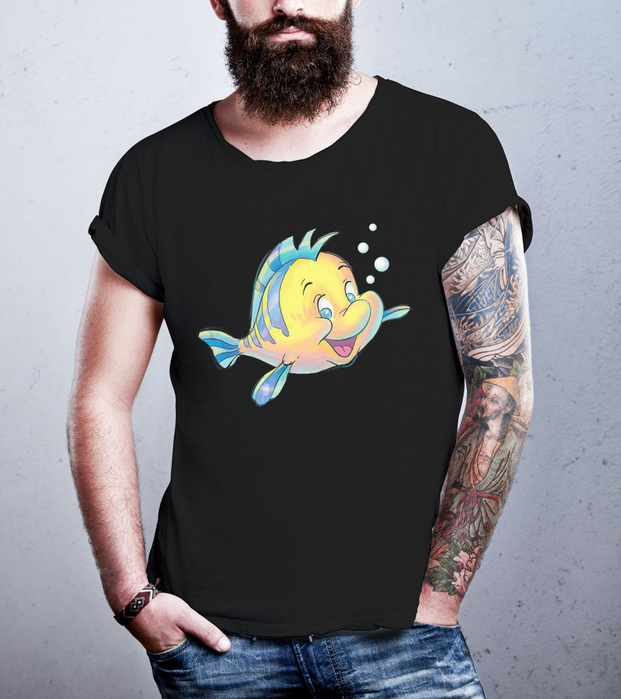 Disney The Little Mermaid Flounder And Bubbles T-Shirt