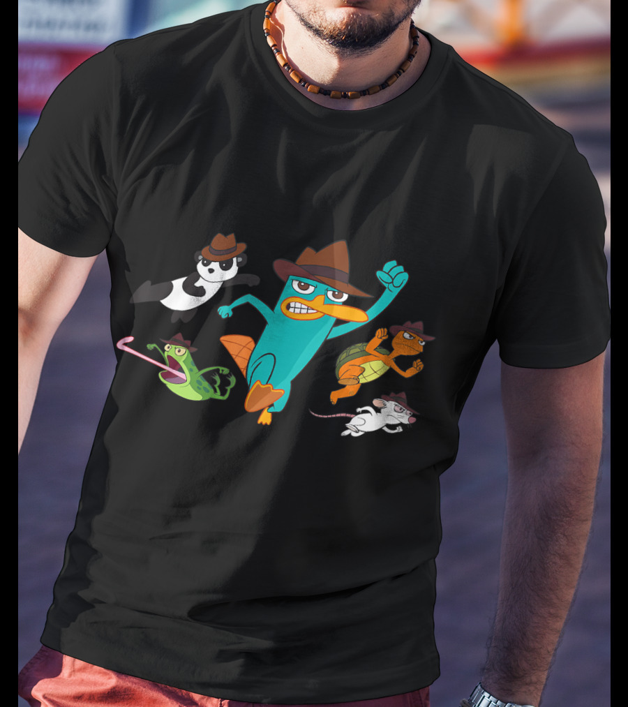Phineas And Ferb O.W.C.A Perry The Platypus And Animal Agents Team From Disney Channel T-Shirt