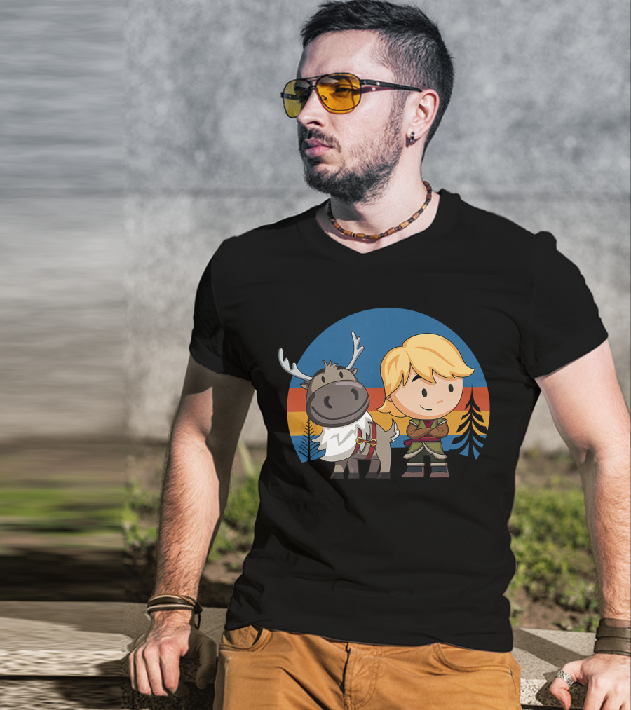 Disney Frozen 2 Sven And Kristoff Chibi Adventure Scene T-Shirt