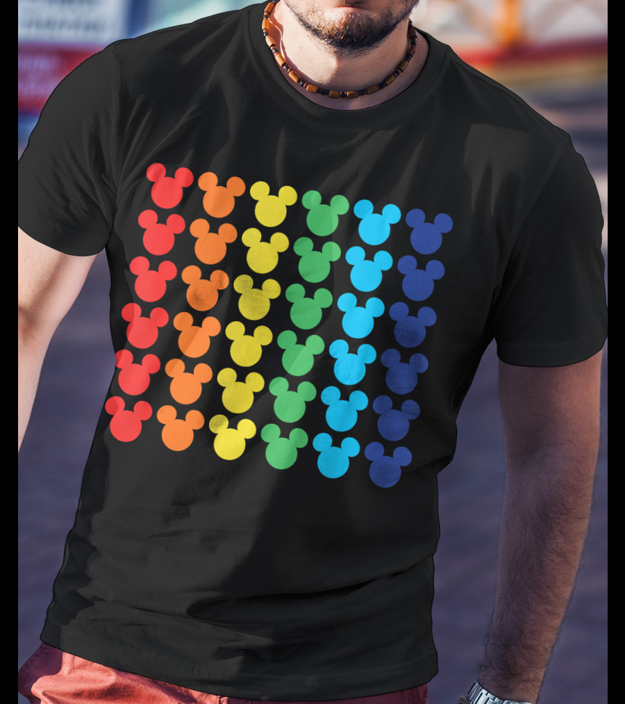 Disney Mickey Mouse Colorful Rainbow T-Shirt