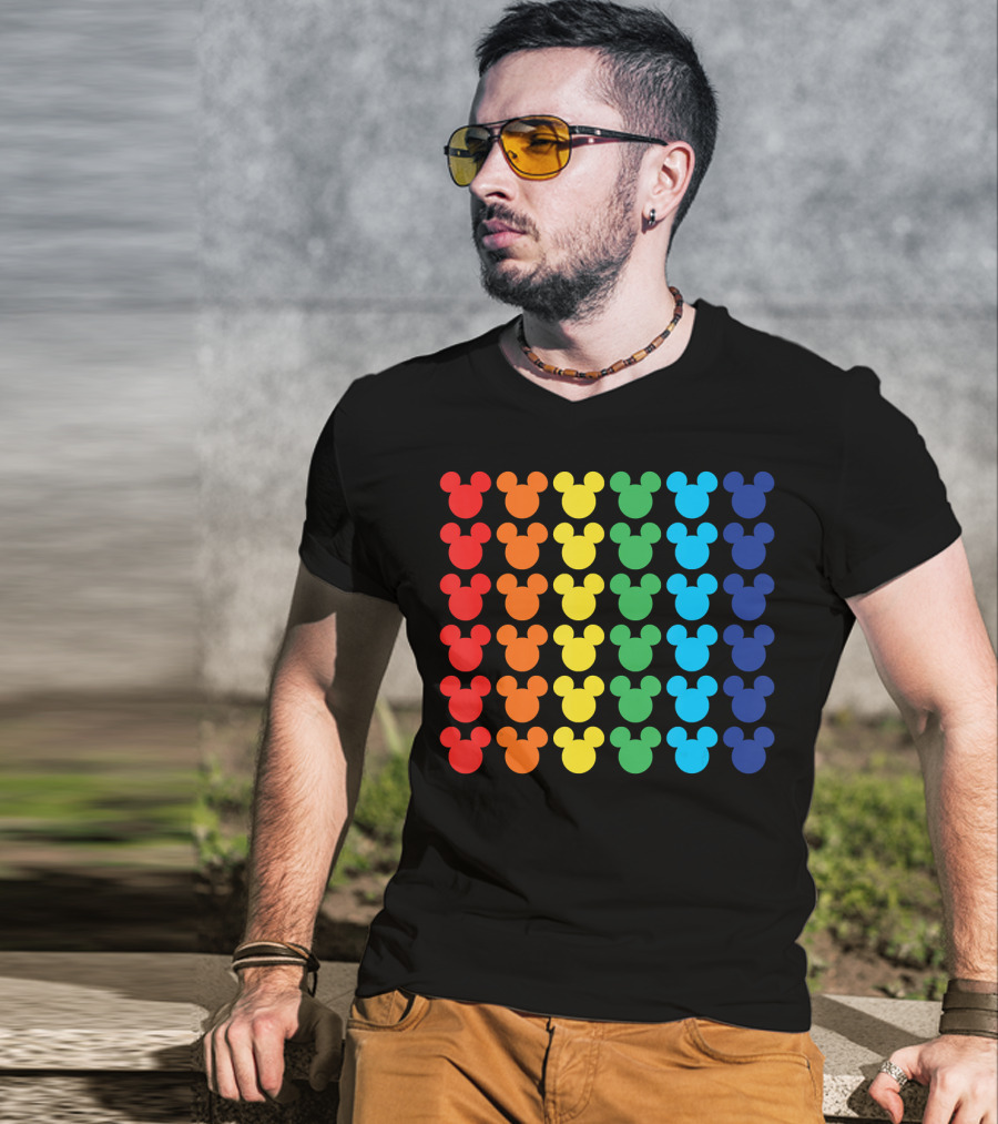 Disney Mickey Mouse Colorful Rainbow T-Shirt