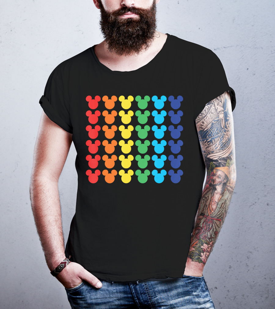 Disney Mickey Mouse Colorful Rainbow T-Shirt