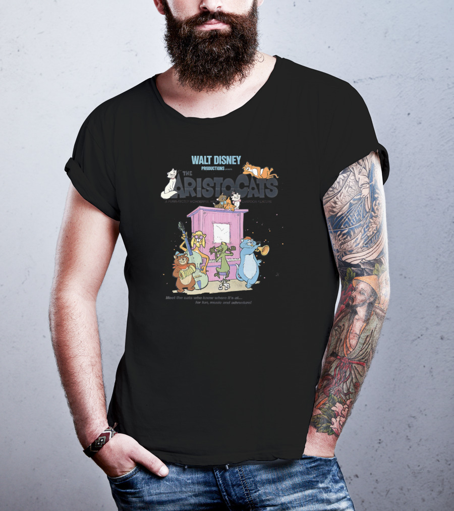 WALT DISNEY PRODUCTIONS Presents The Aristocats Cats Playing Music Together With Friends T-Shirt