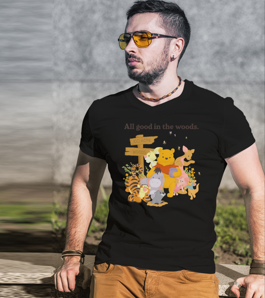 Winnie The Pooh Group Shot All Good In The 100 Acre Woods T-Shirt