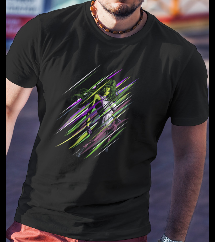 She Hulk Marvel Dynamic Lined Marvelous Warrior T-Shirt