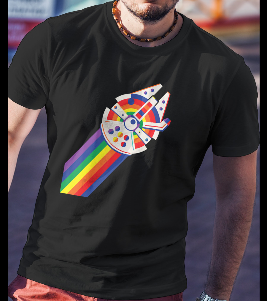 Star Wars Millennium Falcon Rainbow Pride T-Shirt