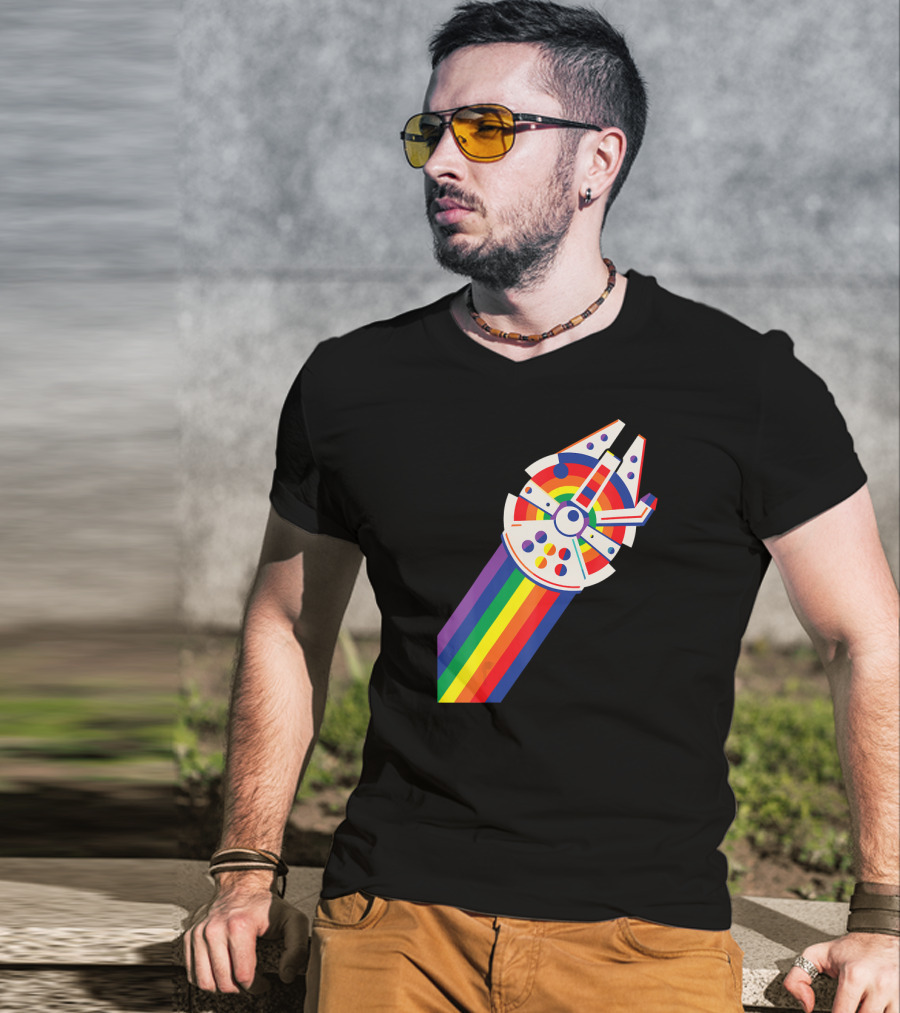 Star Wars Millennium Falcon Rainbow Pride T-Shirt