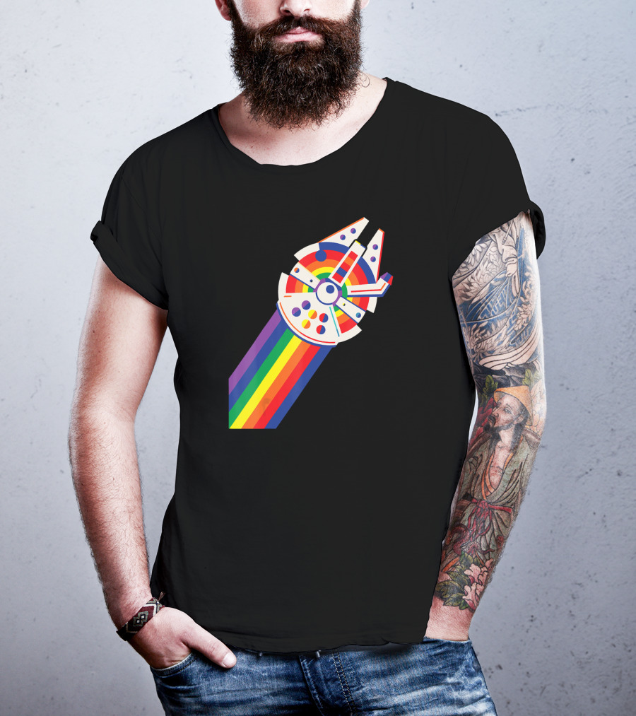 Star Wars Millennium Falcon Rainbow Pride T-Shirt