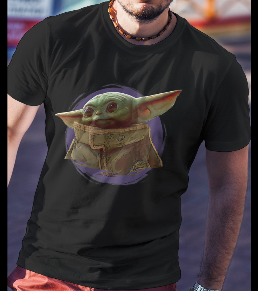Star Wars The Mandalorian The Child Grogu Purple Smoke Circle T-Shirt