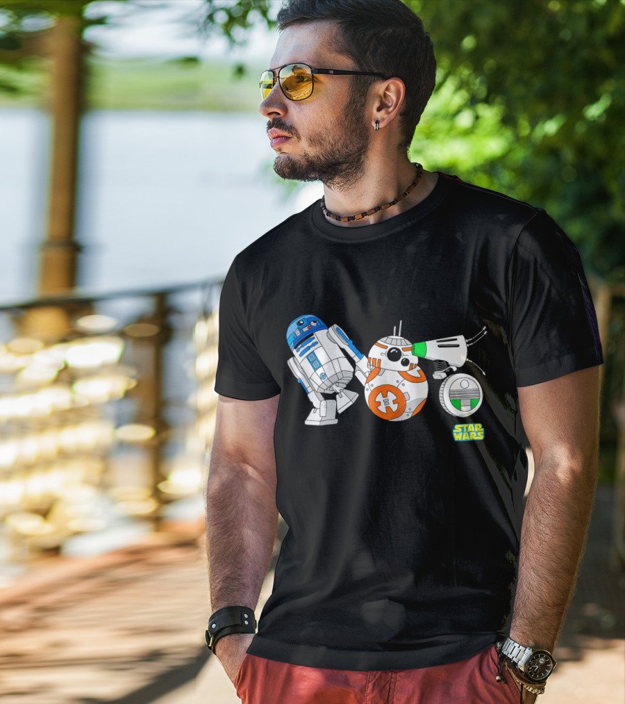 Star Wars The Rise Of Skywalker Droid Cartoon Lineup R2-D2 BB-8 D-O T-Shirt